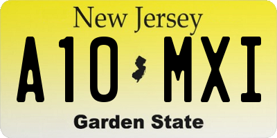 NJ license plate A10MXI