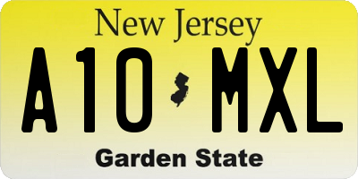 NJ license plate A10MXL