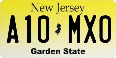 NJ license plate A10MXO