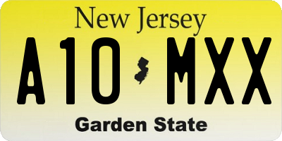 NJ license plate A10MXX