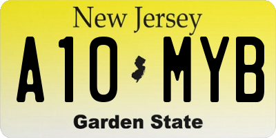 NJ license plate A10MYB