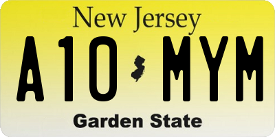 NJ license plate A10MYM