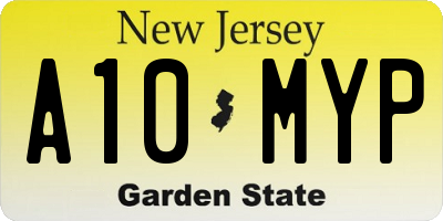 NJ license plate A10MYP