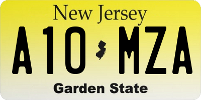 NJ license plate A10MZA