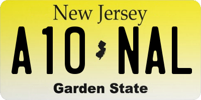 NJ license plate A10NAL