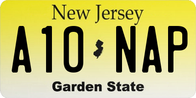 NJ license plate A10NAP
