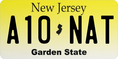 NJ license plate A10NAT