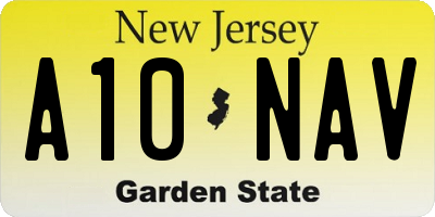 NJ license plate A10NAV