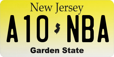 NJ license plate A10NBA