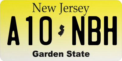 NJ license plate A10NBH