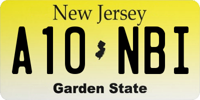 NJ license plate A10NBI