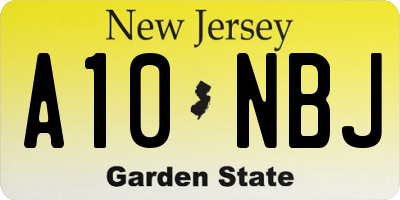 NJ license plate A10NBJ