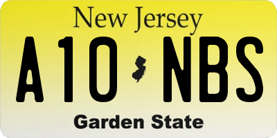 NJ license plate A10NBS