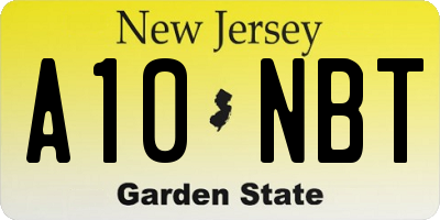 NJ license plate A10NBT