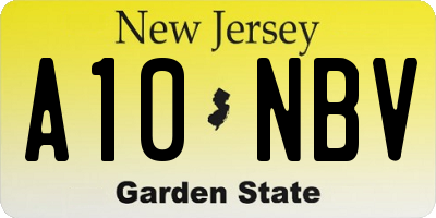 NJ license plate A10NBV