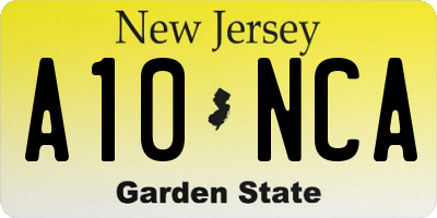 NJ license plate A10NCA