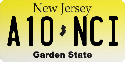 NJ license plate A10NCI