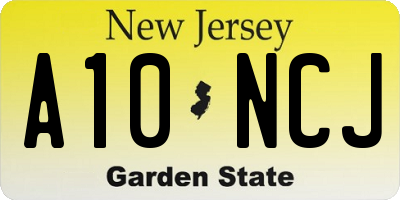 NJ license plate A10NCJ