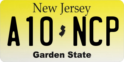 NJ license plate A10NCP