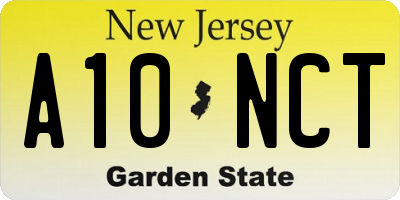 NJ license plate A10NCT