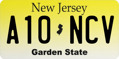 NJ license plate A10NCV