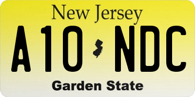 NJ license plate A10NDC