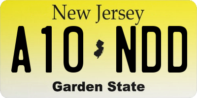 NJ license plate A10NDD