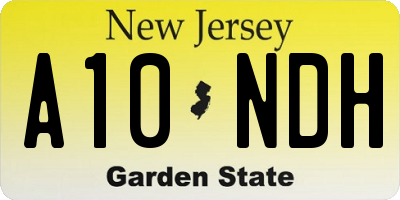 NJ license plate A10NDH