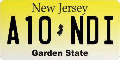 NJ license plate A10NDI