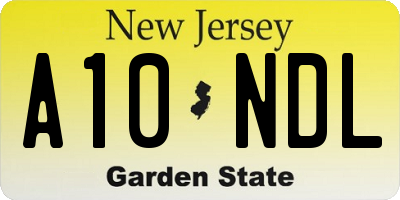 NJ license plate A10NDL