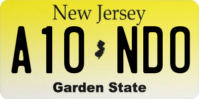 NJ license plate A10NDO