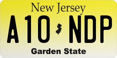 NJ license plate A10NDP