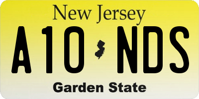 NJ license plate A10NDS