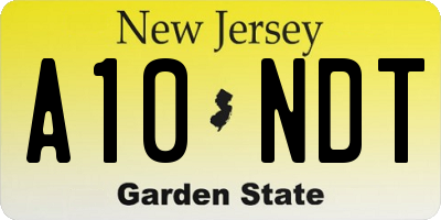 NJ license plate A10NDT