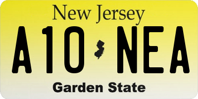 NJ license plate A10NEA