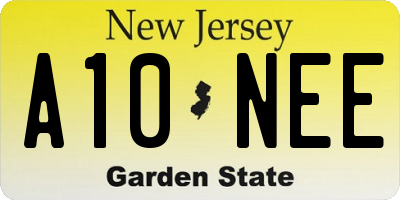 NJ license plate A10NEE