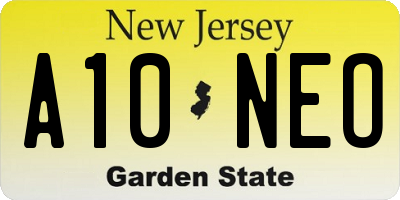 NJ license plate A10NEO