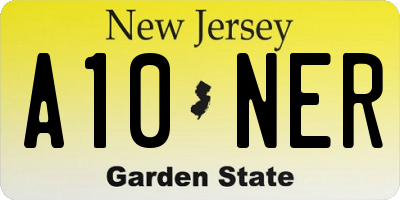 NJ license plate A10NER