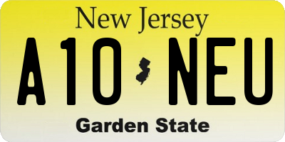 NJ license plate A10NEU