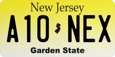 NJ license plate A10NEX