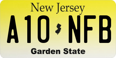 NJ license plate A10NFB