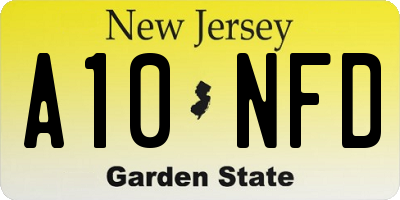 NJ license plate A10NFD