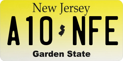 NJ license plate A10NFE