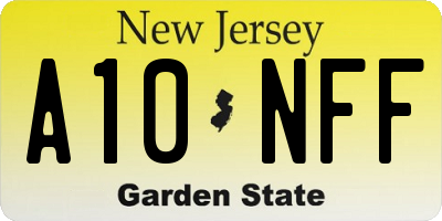 NJ license plate A10NFF