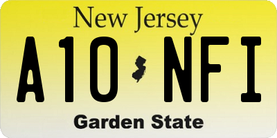 NJ license plate A10NFI