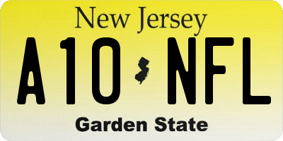 NJ license plate A10NFL