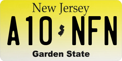 NJ license plate A10NFN