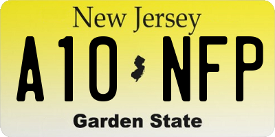 NJ license plate A10NFP