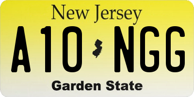 NJ license plate A10NGG