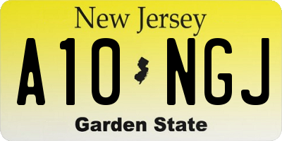 NJ license plate A10NGJ